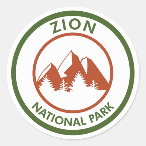 Zion National Park Classic Round Sticker