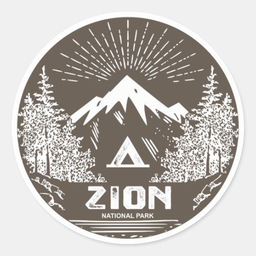 Zion National Park Classic Round Sticker