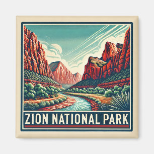 zion national park coaster magnet