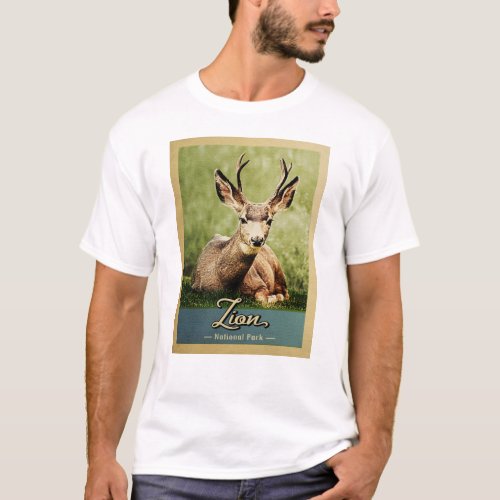 Zion National Park Deer Vintage Travel T_Shirt