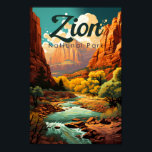 Zion National Park Illustration Retro Poster<br><div class="desc">Zion vector artwork design. The park is a southwest Utah nature preserve distinguished by Zion Canyon’s steep red cliffs.</div>