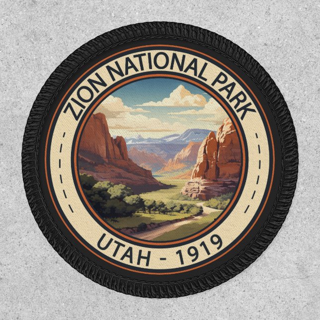 Zion National Park Illustration Travel Art Patch (Front)