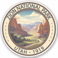 Zion National Park Illustration Travel Art