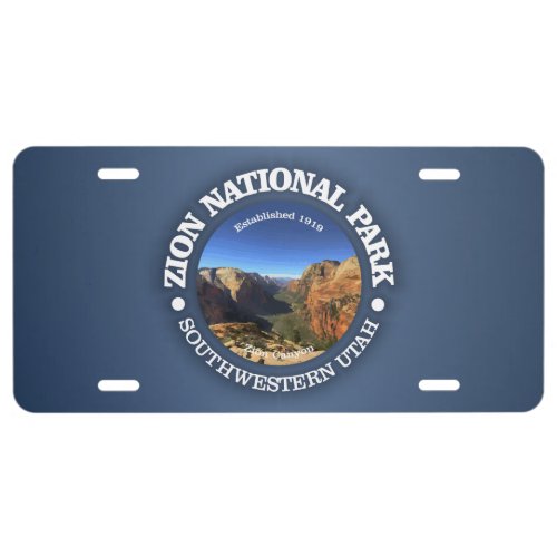 Zion National Park License Plate