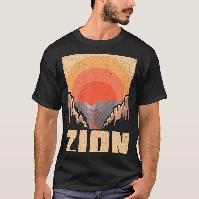 Zion National Park Merchandise Zion Hiking Souveni T-Shirt (Front)