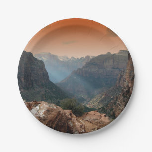 Zion National Park Mountains Landscape Paper Plates