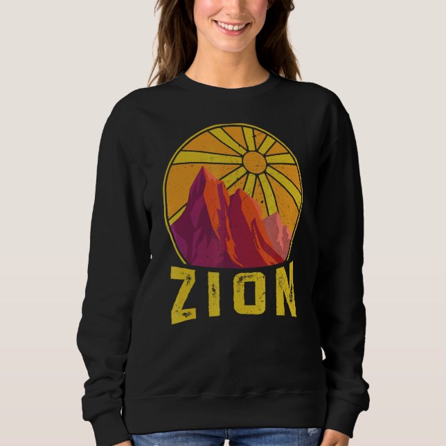 Zion National Park Nature   Hiking Fan Sweatshirt (Front)