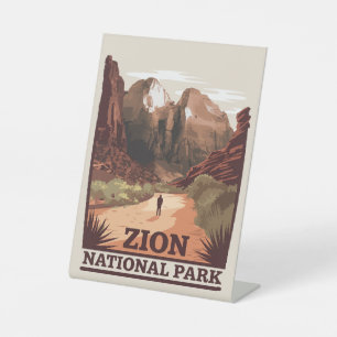 Zion National Park Pedestal Sign