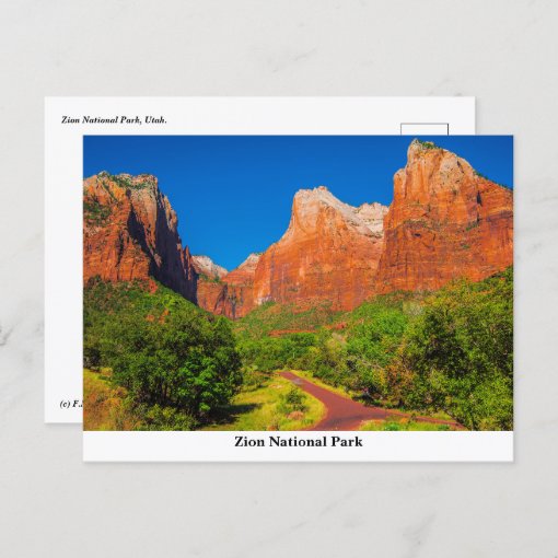 Zion National Park Postcard Zazzle
