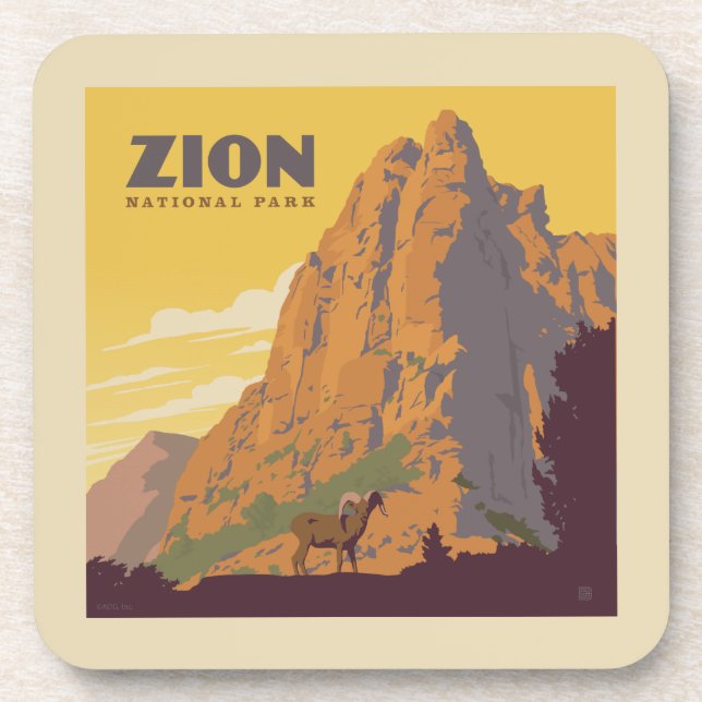 Zion National Park | Ram Beverage Coaster (Front)