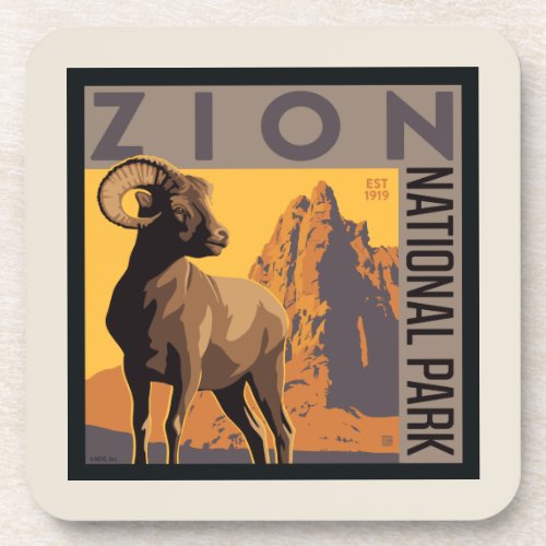 Zion National Park  Ram Beverage Coaster