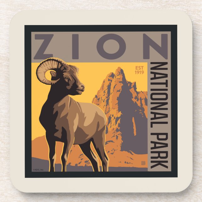 Zion National Park | Ram Beverage Coaster (Front)