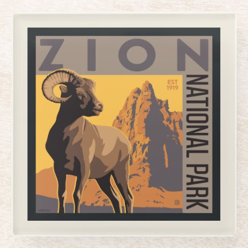 Zion National Park  Ram Glass Coaster