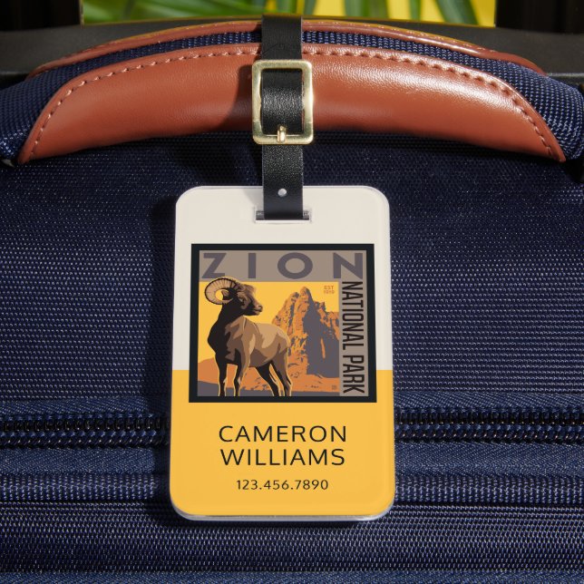 Zion National Park | Ram Luggage Tag (Front Insitu 2)