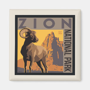 Zion National Park Ram Magnet