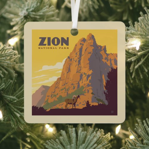 Zion National Park  Ram Metal Ornament