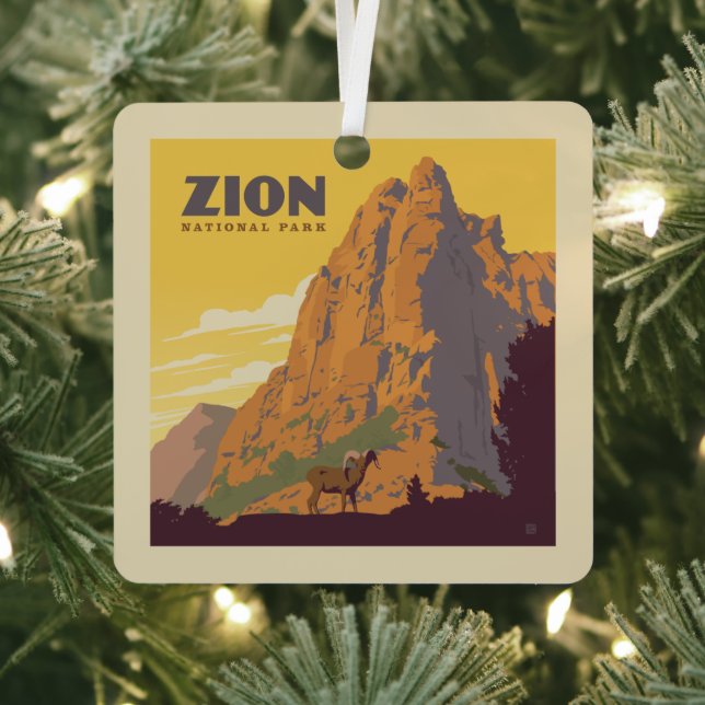 Zion National Park | Ram Metal Ornament (Insitu)