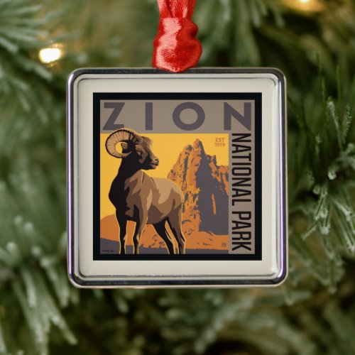 Zion National Park  Ram Metal Ornament