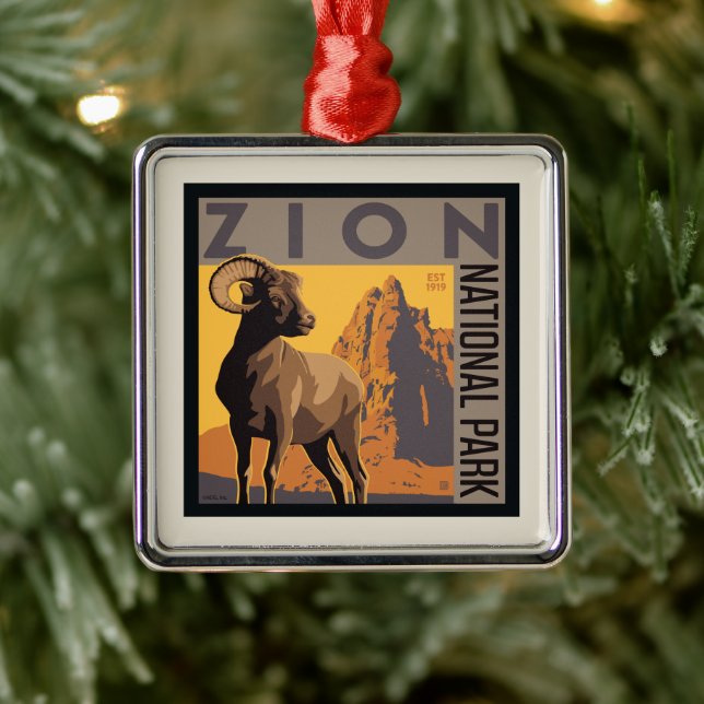 Zion National Park | Ram Metal Ornament (Tree)
