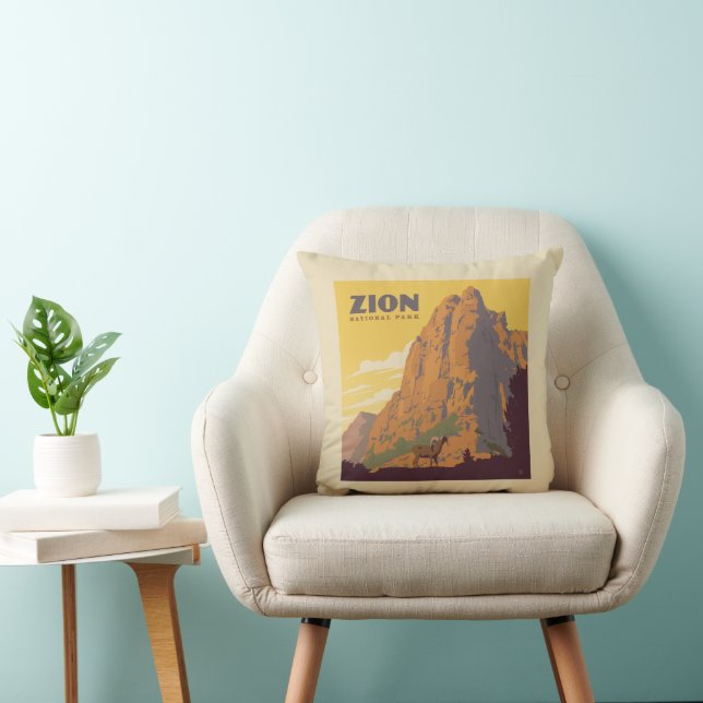 Zion National Park | Ram Throw Pillow (Chair)