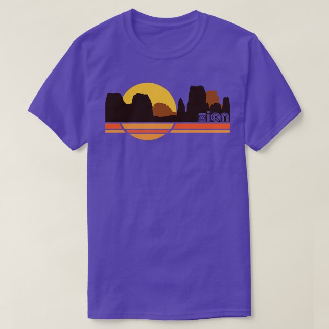 Zion National Park Retro 70s Tourist Souvenir T-Shirt (Design Front)