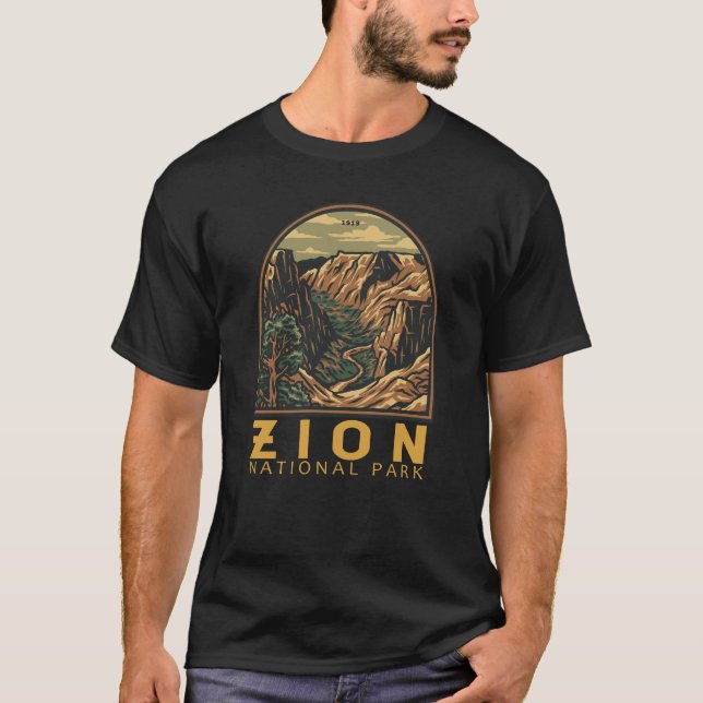 Zion National Park Retro Emblem T-Shirt (Front)