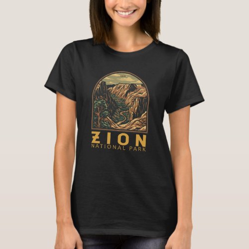 Zion National Park Retro Emblem T_Shirt