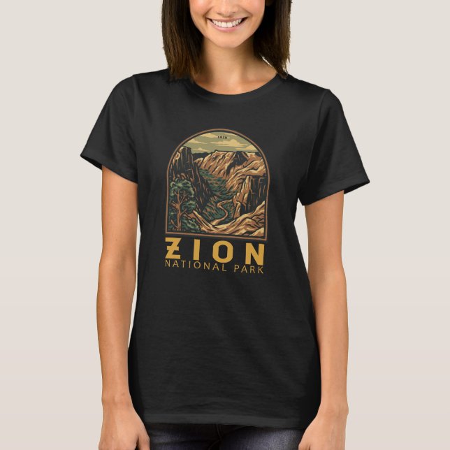 Zion National Park Retro Emblem T-Shirt (Front)
