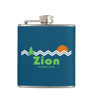 Zion National Park Retro Flask