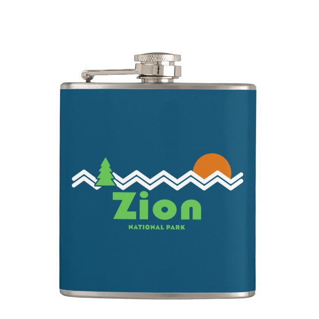 Zion National Park Retro Flask (Front)