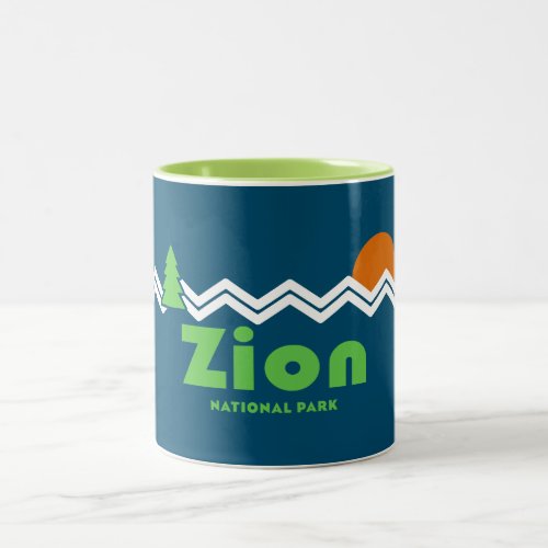 Zion National Park Retro Two_Tone Coffee Mug