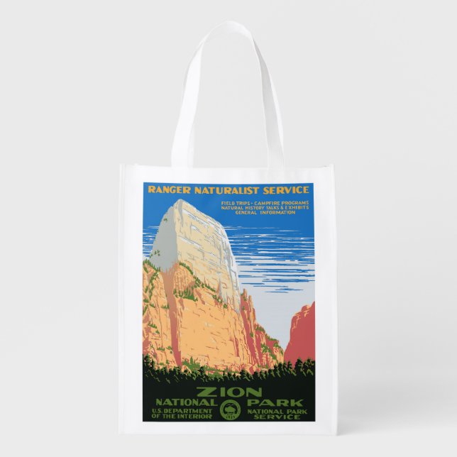 Zion National Park Reusable Grocery Bag (Front)