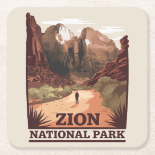 Zion National Park Square Paper Coaster
