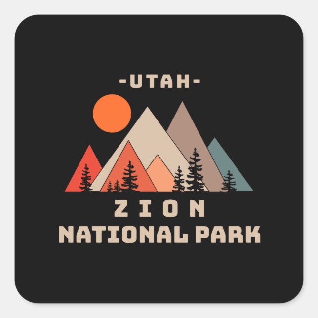 Zion National Park Square Sticker (Front)