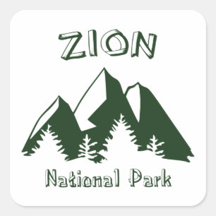 Zion National Park Square Sticker