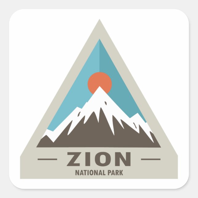 Zion National Park Square Sticker (Front)