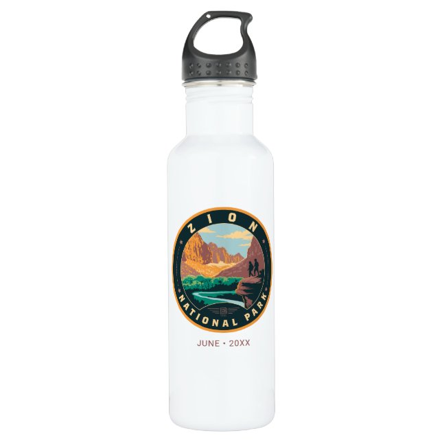 Zion National Park Stainless Steel Water Bottle (Front)