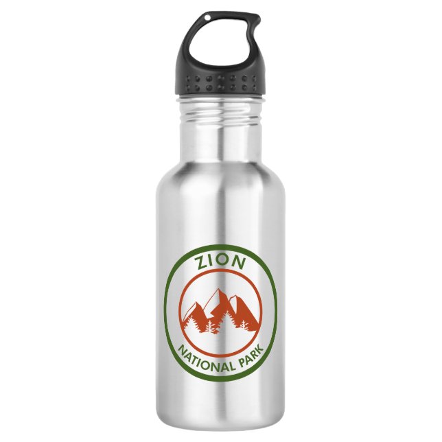 Zion National Park Stainless Steel Water Bottle (Front)