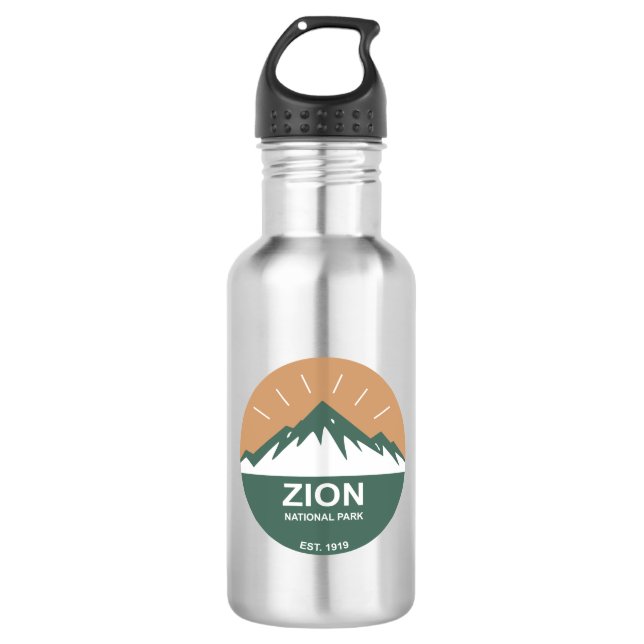 Zion National Park Stainless Steel Water Bottle (Front)