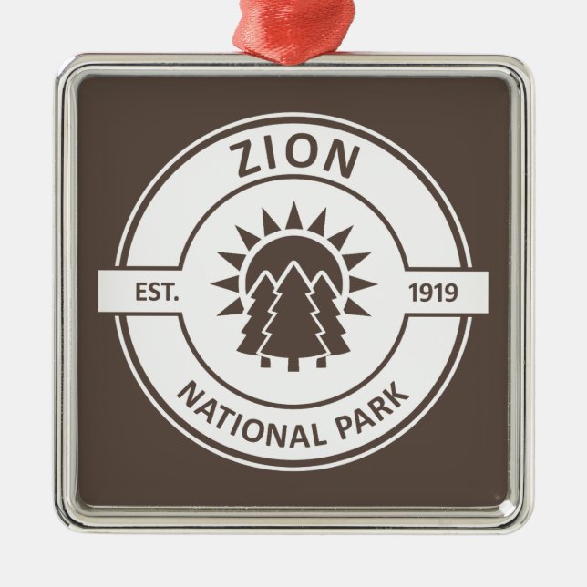 Zion National Park Sun Trees Metal Ornament (Front)
