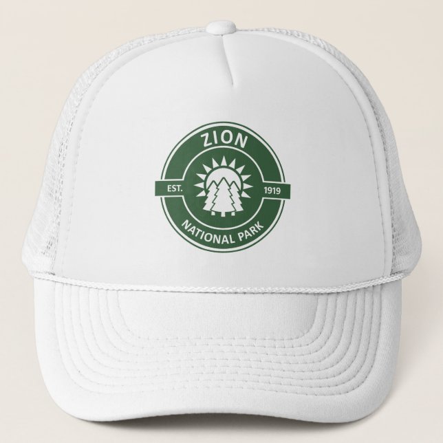 Zion National Park Sun Trees Trucker Hat (Front)