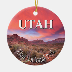 Zion National Park Sunset Ceramic Ornament