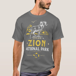 Zion National Park Sweat Vintage Bighorn Utah Men T-Shirt