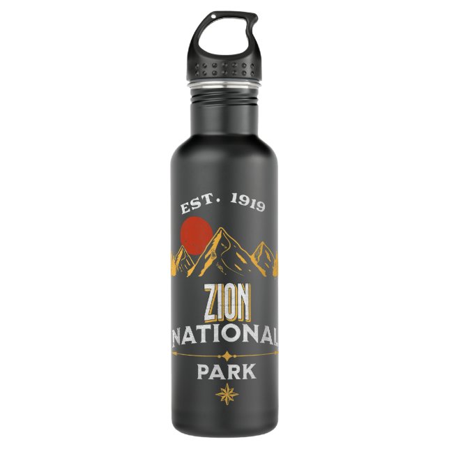 Zion National Park T Shirt Stainless Steel Water Bottle (Front)