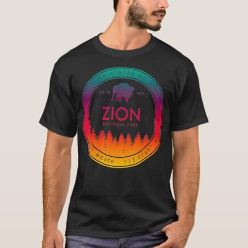 Zion National Park T Shirt Utah Emblem UT Souvenir