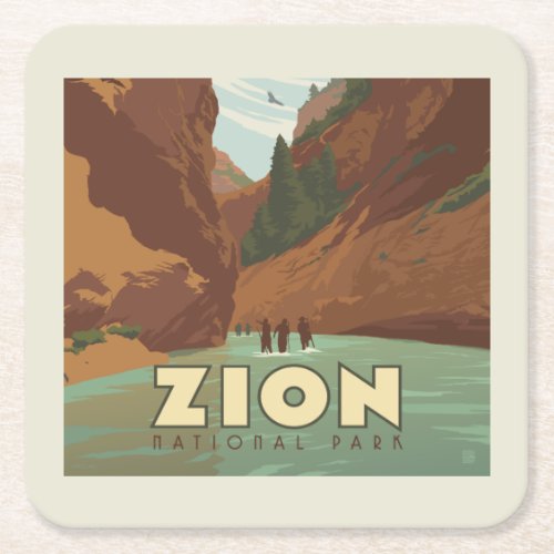 Zion National Park  The Narrows Square Paper Coaster