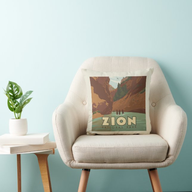 Zion National Park | The Narrows Throw Pillow (Chair)
