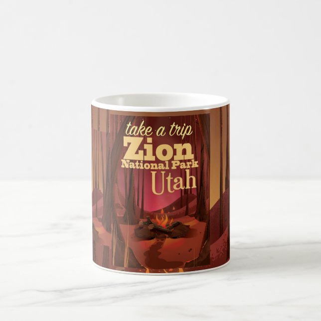 Zion National Park travel poster Coffee Mug (Center)