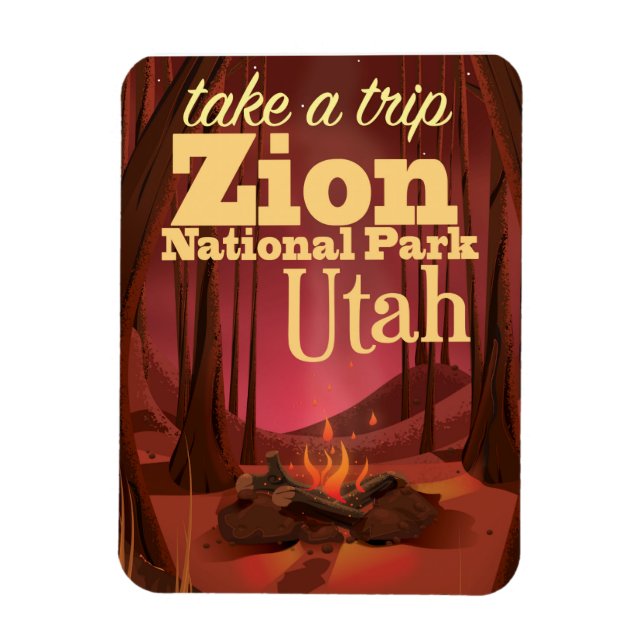 Zion National Park travel poster Magnet (Vertical)