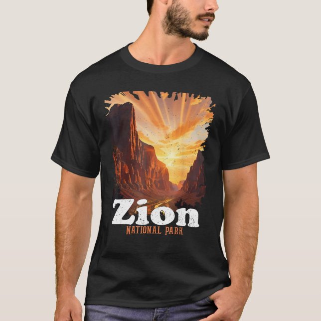Zion National Park US Trail Explore Utah Camping H T-Shirt (Front)